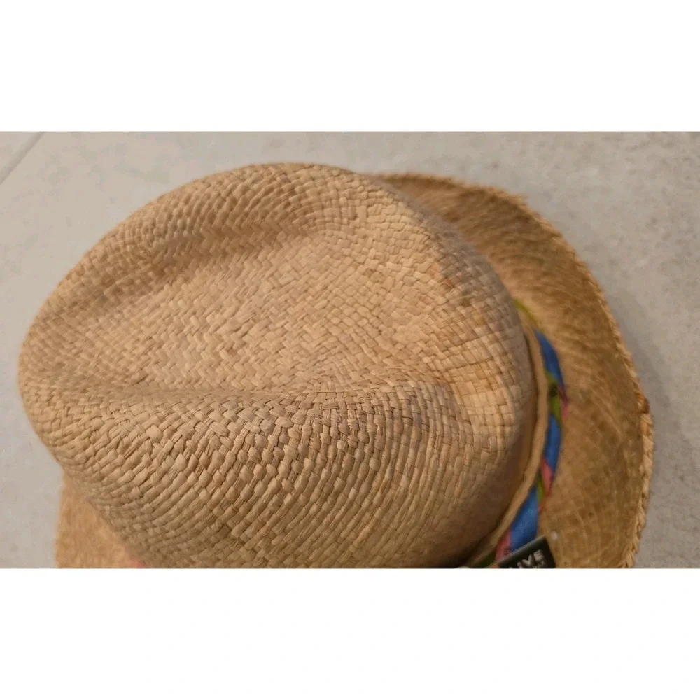 NWT Straw Fedora Sun Hat Boho Chic Cottagecore Coastal Beach Vacation Wear SZ OS